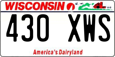 WI license plate 430XWS