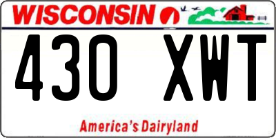 WI license plate 430XWT