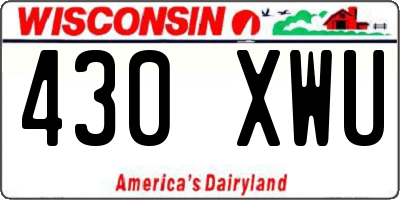 WI license plate 430XWU