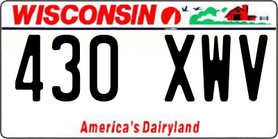 WI license plate 430XWV