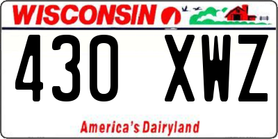 WI license plate 430XWZ