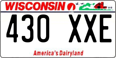 WI license plate 430XXE