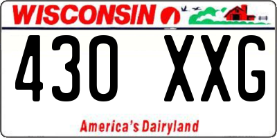WI license plate 430XXG
