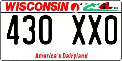 WI license plate 430XXO