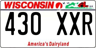 WI license plate 430XXR
