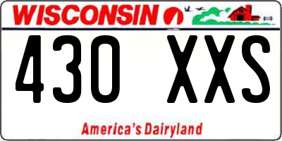 WI license plate 430XXS