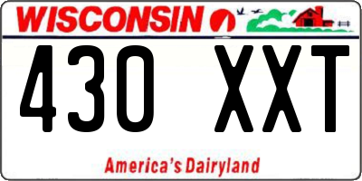 WI license plate 430XXT