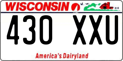 WI license plate 430XXU