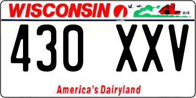 WI license plate 430XXV