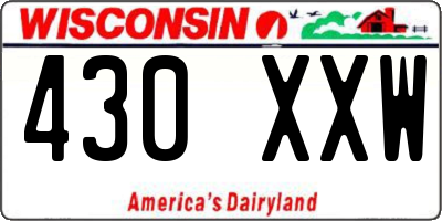 WI license plate 430XXW