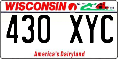WI license plate 430XYC