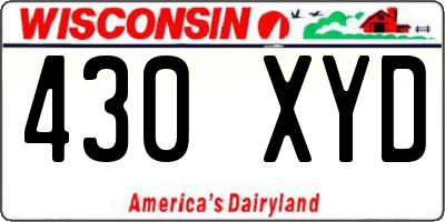 WI license plate 430XYD