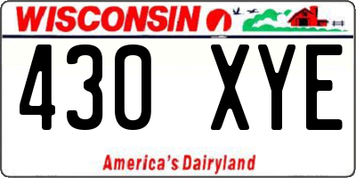 WI license plate 430XYE