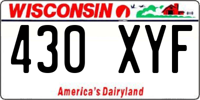 WI license plate 430XYF