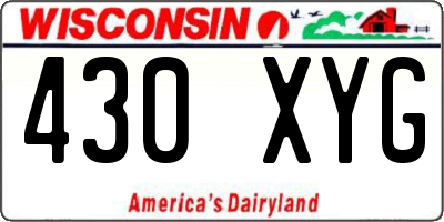 WI license plate 430XYG