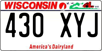 WI license plate 430XYJ