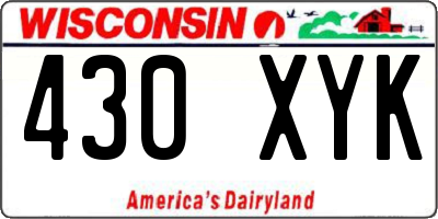 WI license plate 430XYK