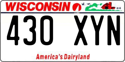 WI license plate 430XYN