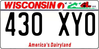 WI license plate 430XYO