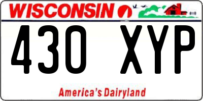 WI license plate 430XYP
