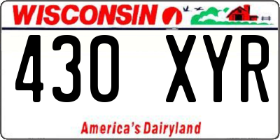 WI license plate 430XYR