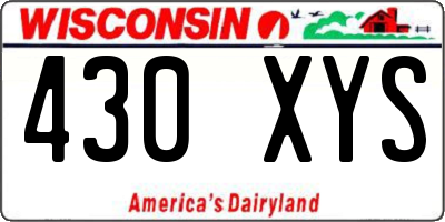 WI license plate 430XYS