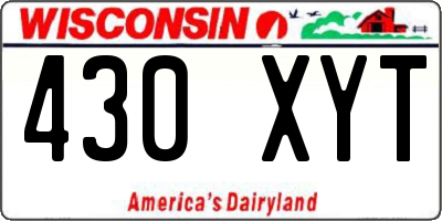 WI license plate 430XYT