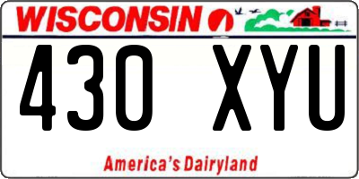 WI license plate 430XYU