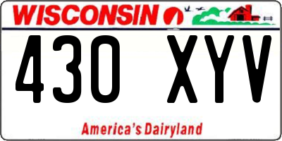 WI license plate 430XYV
