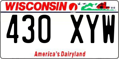 WI license plate 430XYW