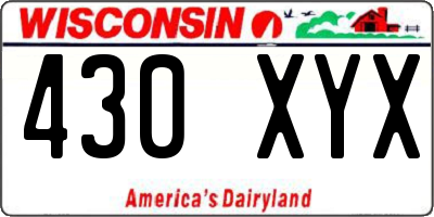 WI license plate 430XYX