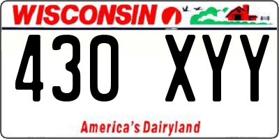 WI license plate 430XYY