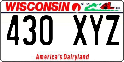 WI license plate 430XYZ