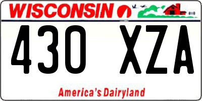 WI license plate 430XZA