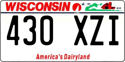 WI license plate 430XZI