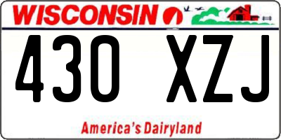 WI license plate 430XZJ