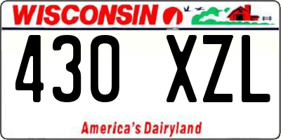 WI license plate 430XZL