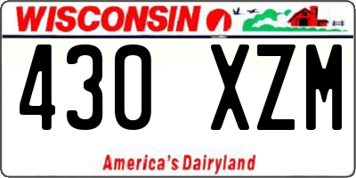 WI license plate 430XZM