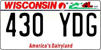 WI license plate 430YDG