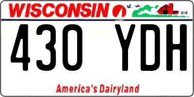 WI license plate 430YDH