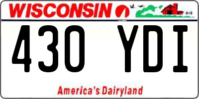 WI license plate 430YDI