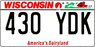 WI license plate 430YDK