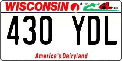 WI license plate 430YDL