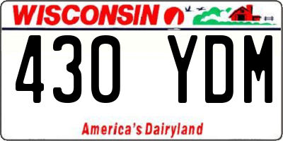 WI license plate 430YDM