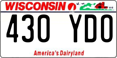 WI license plate 430YDO