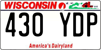 WI license plate 430YDP
