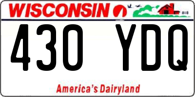 WI license plate 430YDQ