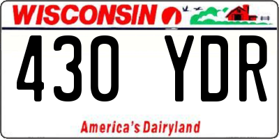 WI license plate 430YDR