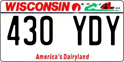 WI license plate 430YDY