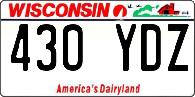 WI license plate 430YDZ